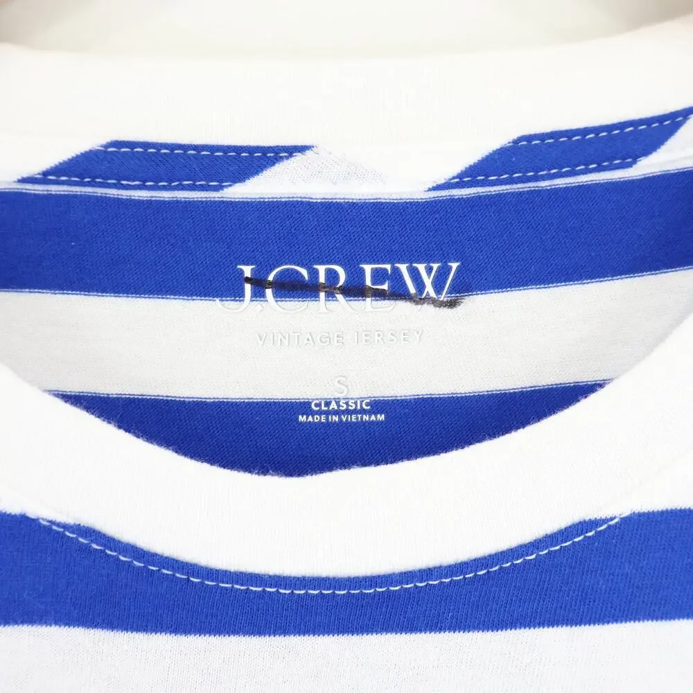 NWT J.Crew Vintage Classic-Fit Crewneck T-Shirt Blue White Stripe Size Small